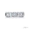 Classic Single-Row Diamond Band | Oval & Emerald-Cut Design in Platinum