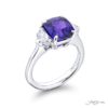 4.01 ct Certified No-Heat Purple Sapphire & Diamond Ring | Purple Sapphire with Epaulet Diamonds in Platinum | Breathtaking Radiance by Jb Star