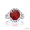 4.01 ct Burma Ruby and Diamond Ring in Platinum Fancy Color