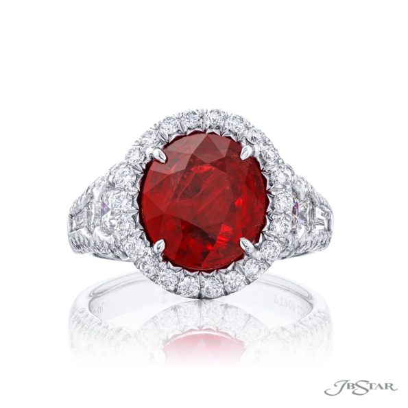 4.01 ct Burma Ruby and Diamond Ring in Platinum Fancy Color