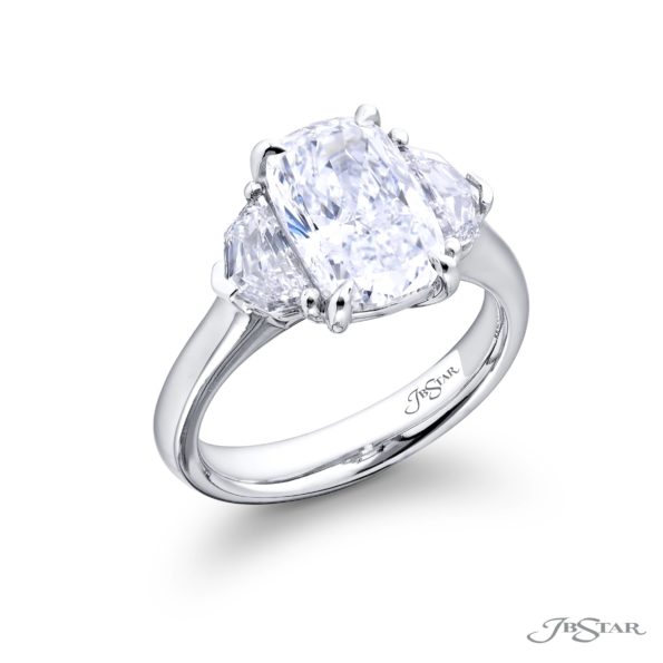 3.01 ct GIA Certified Diamond Ring | Cushion-Cut Diamond with Epaulet Diamonds in Platinum | Dazzling Brilliance by Jb Star