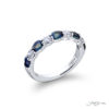 Classic Single-Row Alexandrite and Diamond Band in Platinum