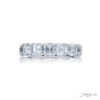 Classic Single-Row Diamond Band with Square Emerald-Cut Diamonds in Pure Platinum