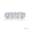 Elegance Elevated: Classic Single-Row Diamond Band | Oval-Cut Diamonds Set in Shared Prongs Handcrafted in Pure Platinum