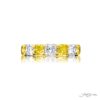 Classic Fancy Yellow and White Diamond Band | Radiant-Cut Diamonds in Platinum & 18K Gold