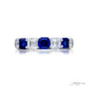 Classic Single-Row Sapphire and Diamond Band in Pure Platinum