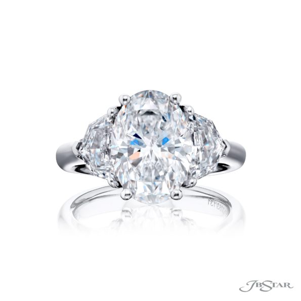 3.73 ct GIA Certified Diamond Ring | Oval Diamond with Epaulette Diamonds in Platinum | Dazzling Brilliance by Jb Star