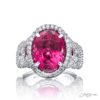 5.74 ct No-Heat Oval Pink Sapphire and Diamond Ring