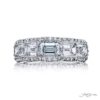 Elegance Elevated: Classic Multi-Row Emerald-Cut Diamond Band in Pure Platinum