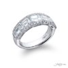 Elegance Elevated: Classic Multi-Row Emerald-Cut Diamond Band in Pure Platinum