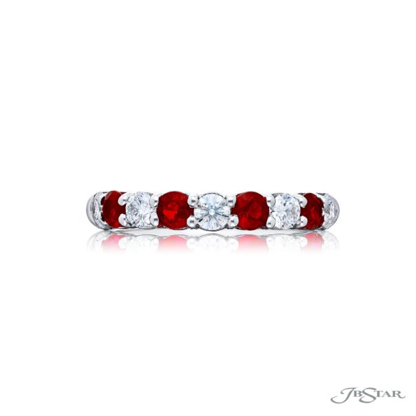 Elegance Elevated: Classic Ruby and Diamond Band | Pure Platinum