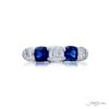 Elegance Elevated: Classic Single-Row Sapphire and Diamond Band | Cushion-Cut Sapphires and Diamonds in Pure Platinum