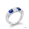 Elegance Elevated: Classic Single-Row Sapphire and Diamond Band | Cushion-Cut Sapphires and Diamonds in Pure Platinum