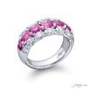 Signature East-West Three-Row Pink Sapphire Band | Emerald-Cut Sapphires in Platinum