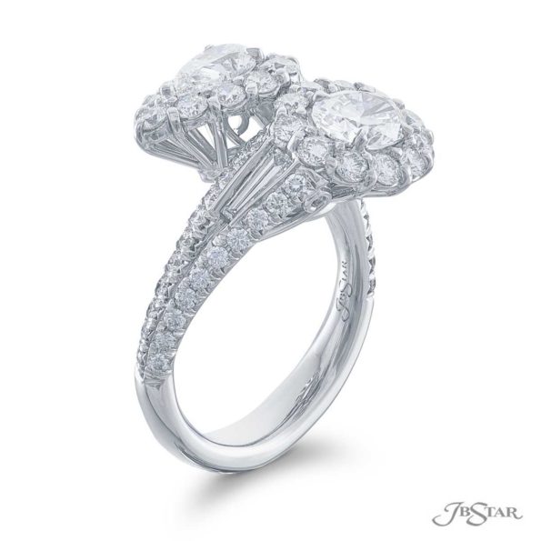 Twogether ring pearshaped and oval diamond centers