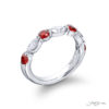 Classic Single-Row East-West Ruby and Diamond Band | Round Rubies and Marquise Diamonds in Platinum