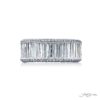 Classic Channel Pave Diamond Band | Tapered-Baguette Design in Platinum