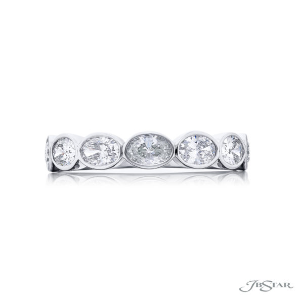 Signature East-West Bezel Diamond Band | Oval Diamonds in Pure Platinum