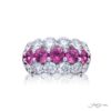 Signature Three-Row Pink Sapphire Band | Platinum Handcrafted Design