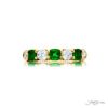 Classic Emerald and Diamond Band | Cushion-Cut Emeralds & Round Diamonds in 18K Yellow Gold