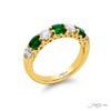 Classic Emerald and Diamond Band | Cushion-Cut Emeralds & Round Diamonds in 18K Yellow Gold