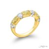 Classic Fancy Yellow & White Diamond Band | Radiant & Round Diamonds in 18K Gold