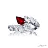 Dazzling Brilliance: Certified Twogether Ruby & Diamond Ring  Ruby Diamonds & Oval Diamonds Handcrafted in Pure Platinum