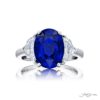 5.07 ct Certified Sapphire Ring | Oval Sapphire with Epaulette Diamonds in Platinum | Breathtaking Radiance by Jb Star