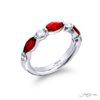 Classic East-West Ruby Band | Marquise Ruby and Diamond Platinum Design