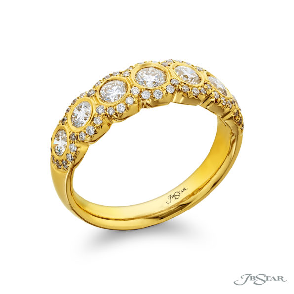 Signature Diamond Band | Seven Round-Cut Diamonds with Micro-Pave in 18K Yellow Gold