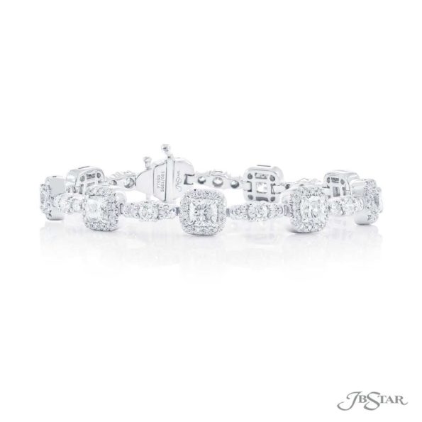 Diamond bracelet featuring cushion diamonds 10.53ctw