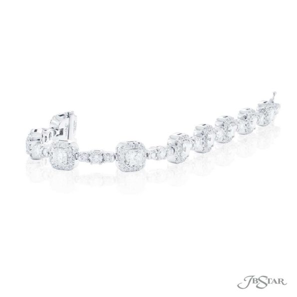 Diamond bracelet featuring cushion diamonds 10.53ctw