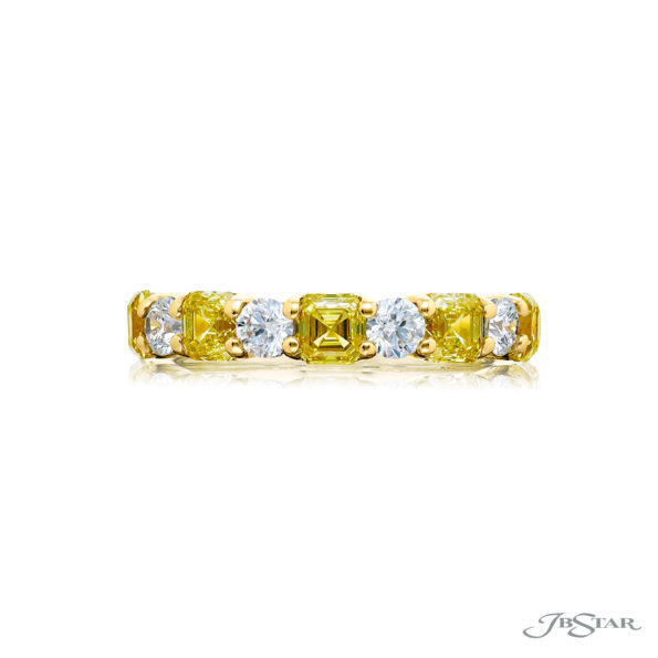 Classic East-West Fancy Yellow and White Diamond Band