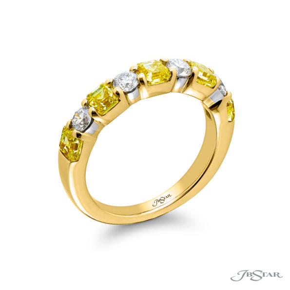 Classic East-West Fancy Yellow and White Diamond Band