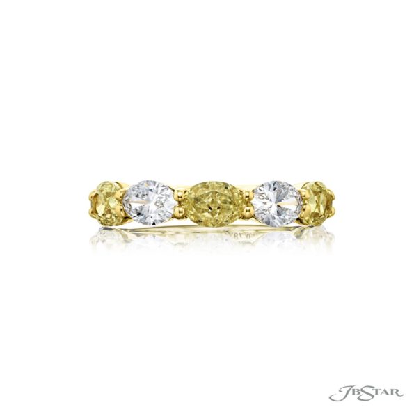 Classic Single-Row East-West Fancy Yellow Diamond Band