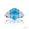 4.61 ct Certified Paraiba & Diamond Ring | Oval Paraiba with Epaulet Diamonds in Platinum | Breathtaking Radiance by Jb Star