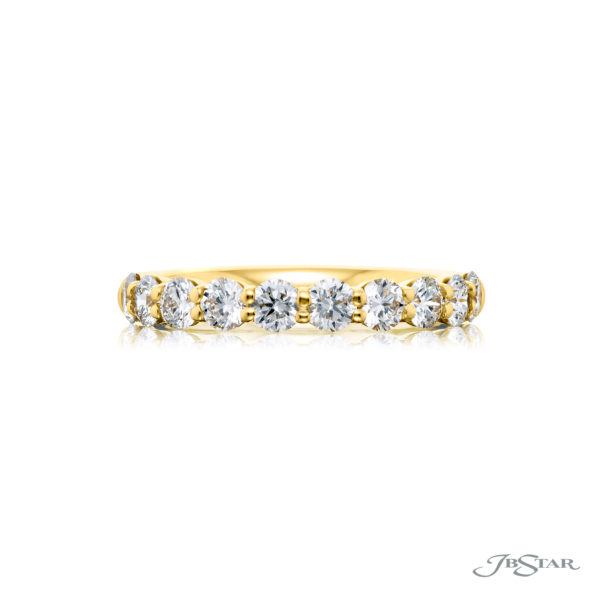 Elegance Elevated: Elegant 3-Sided Pave Fancy Yellow Diamond Band