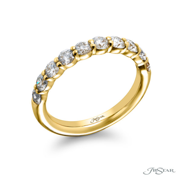 Elegance Elevated: Elegant 3-Sided Pave Fancy Yellow Diamond Band