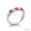 Classic Pink Sapphire and Diamond Band in Pure Platinum