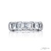 Classic Radiant-Cut and Emerald-Cut Diamond Band in Pure Platinum