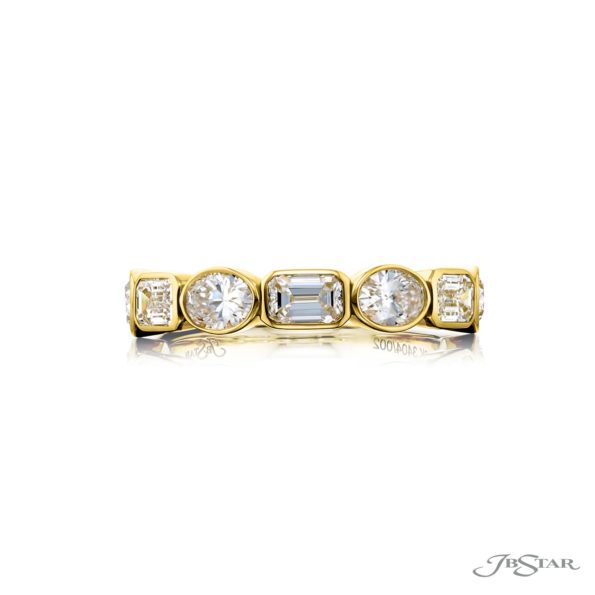 Classic East-West Bezel Diamond Band in 18K Yellow Gold