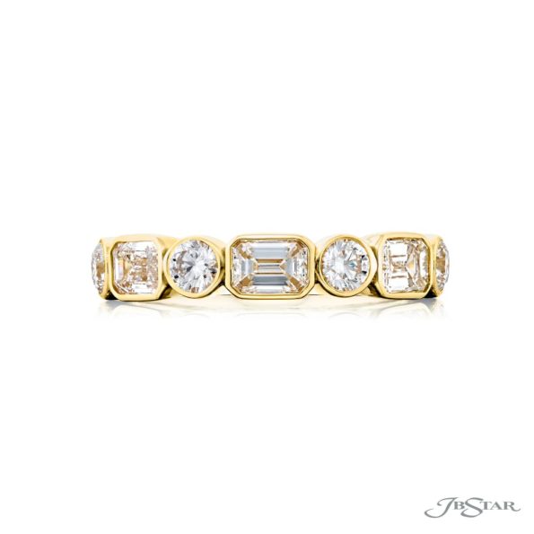 Classic East-West Bezel Diamond Band in 18K Yellow Gold