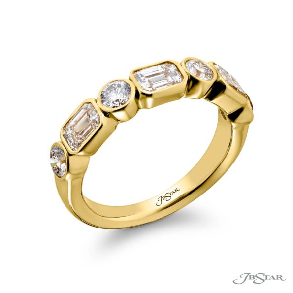 Classic East-West Bezel Diamond Band in 18K Yellow Gold