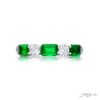 Elegance Elevated: Timeless Single-Row Emerald and Diamond Band | Handcrafted in Platinum